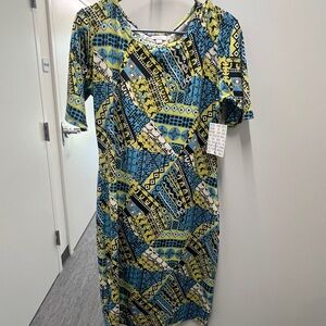 9. LuLaRoe Multicolor Geometric Print Dress